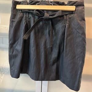 Free People Black Faux Leather Skirt